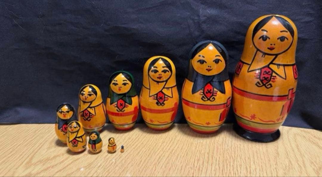 激レア‼️ソビエト　アンティーク　ヨシュカルオラ社　マトリョーシカ　10体