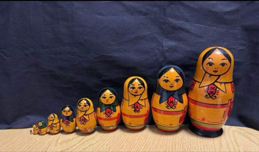 激レア‼️ソビエト　アンティーク　ヨシュカルオラ社　マトリョーシカ　10体