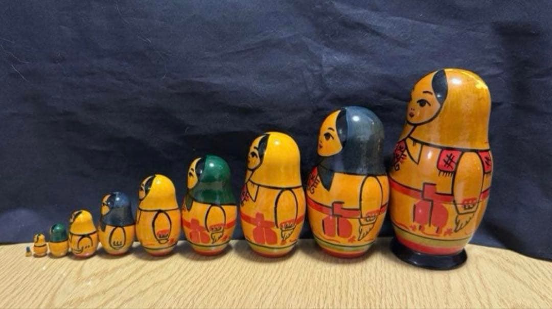 激レア‼️ソビエト　アンティーク　ヨシュカルオラ社　マトリョーシカ　10体