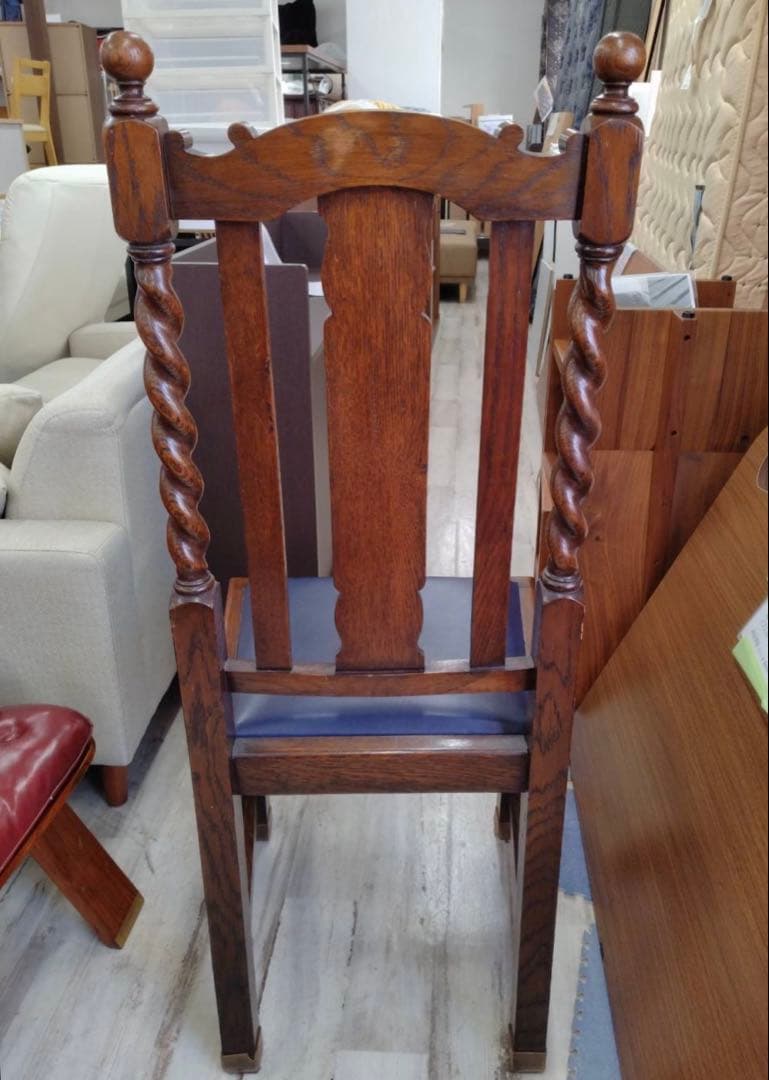 イギリス アンティーク　ダイニングチェア　ハイバック　レザー　１脚