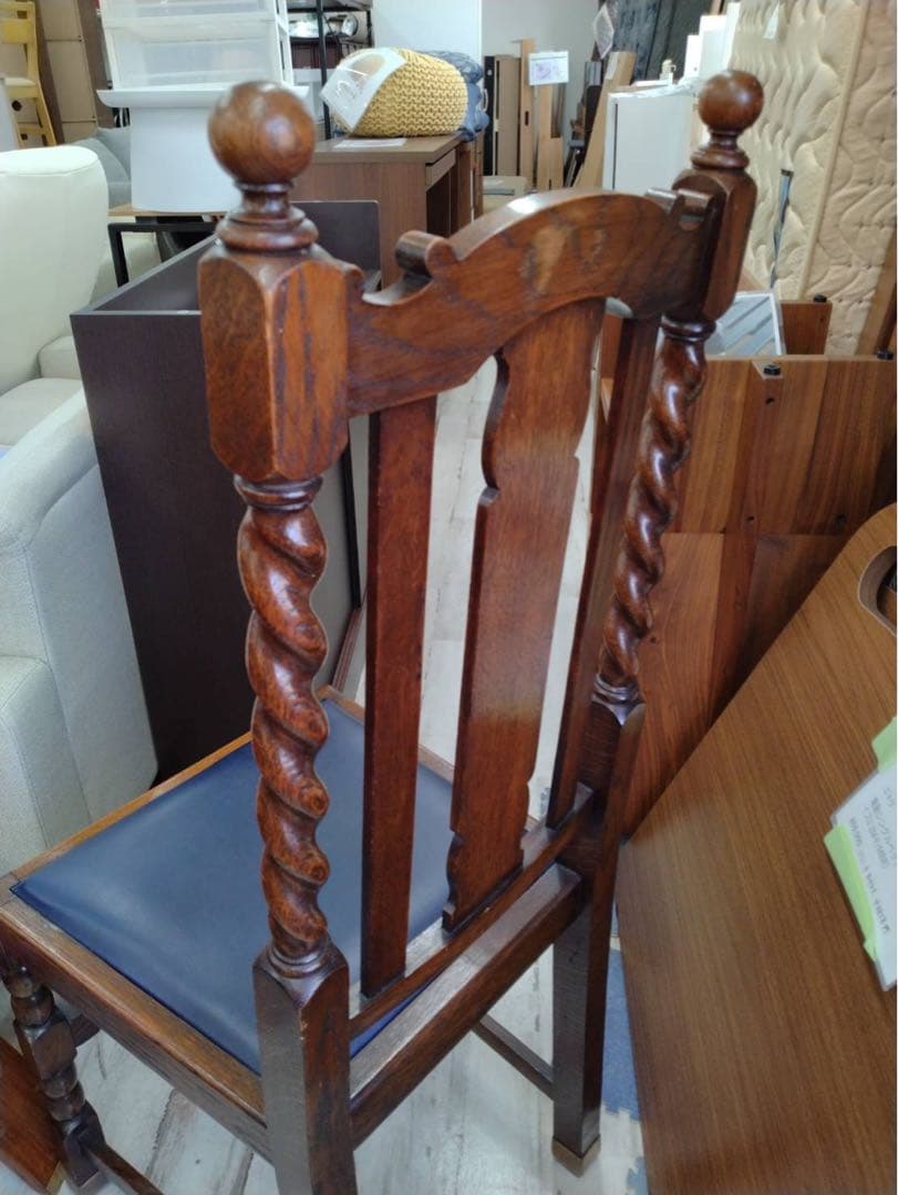 イギリス アンティーク　ダイニングチェア　ハイバック　レザー　１脚