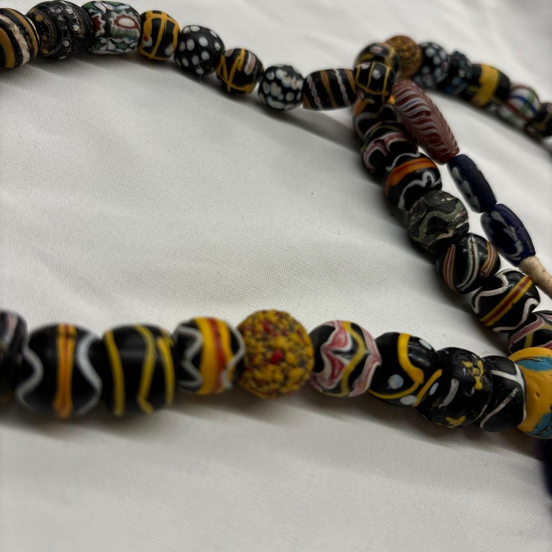 ヴェネチアントレードビーズミックス一連 とんぼ玉 アンティーク パーツ ガラス