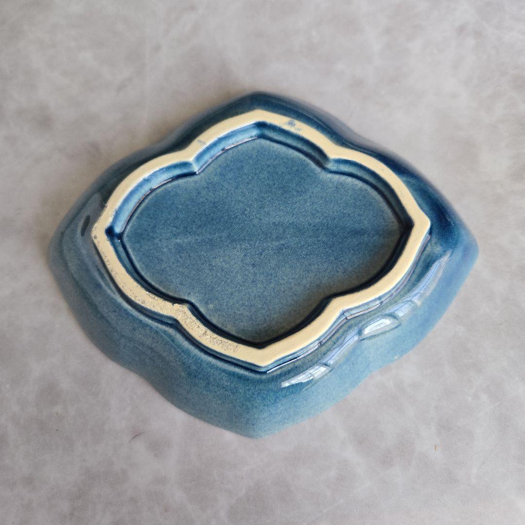 淡路　珉平焼 　小皿　ドラゴン　龍　江戸　明治　アンティーク　骨董　金継ぎ