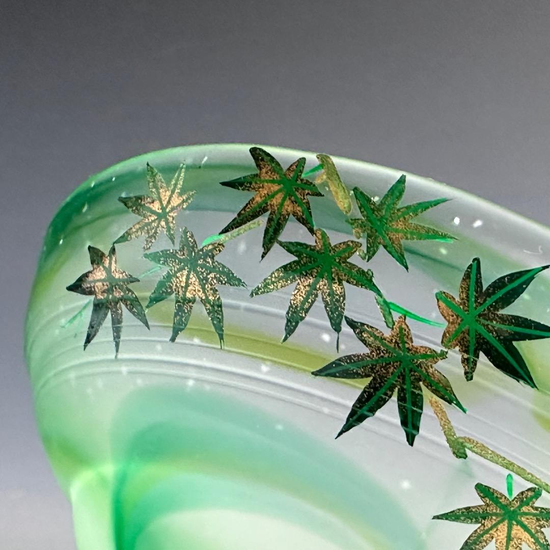 茶道具　ガラス　青楓絵　平茶碗　関吉昭　蒔絵　吉田華正　夏　涼しげ　硝子　抹茶