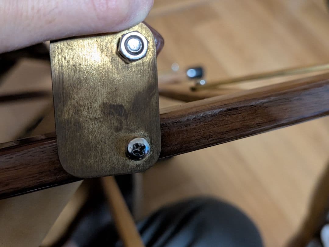 カーミットチェアプラス(ウォールナット)　garakuda(キャメル)と付属品