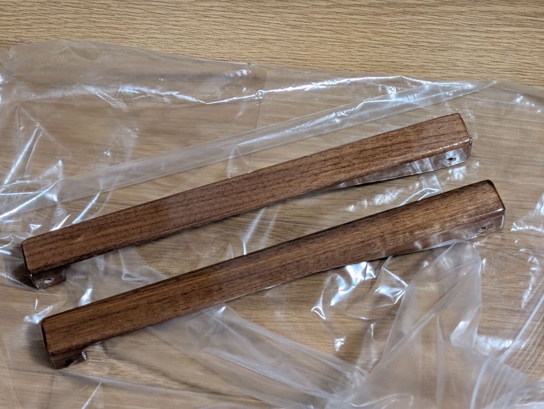 カーミットチェアプラス(ウォールナット)　garakuda(キャメル)と付属品