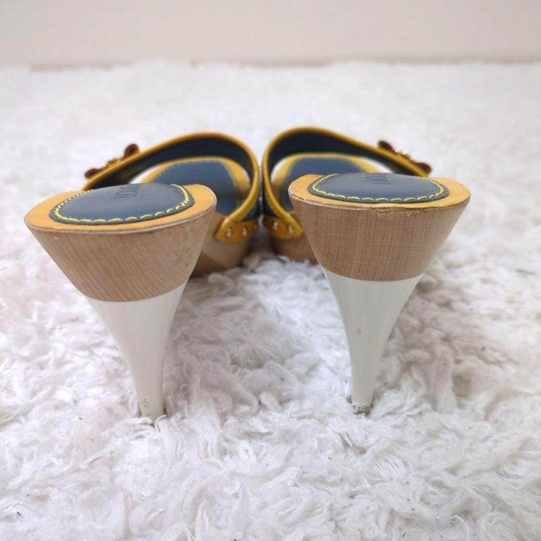 ルイヴィトン　サンダル　ミュール　モノグラム　デニム　リボン　ヒール　正規品