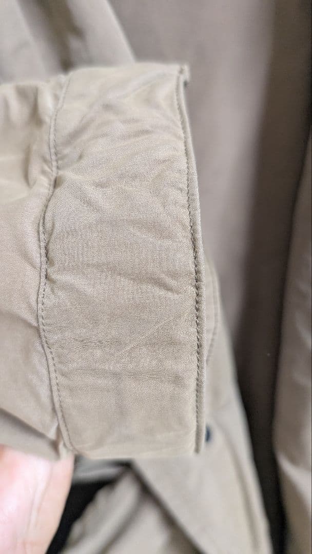 COMOLI コットンナイロンフーデッドコート/モッズコート/BEG/美品。