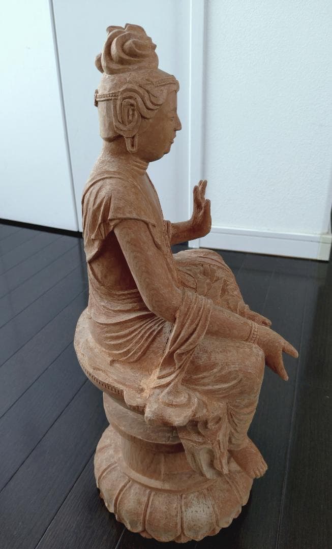 一刀彫　木像　 仏像 如意輪観音　菩薩半跏像　約50cm