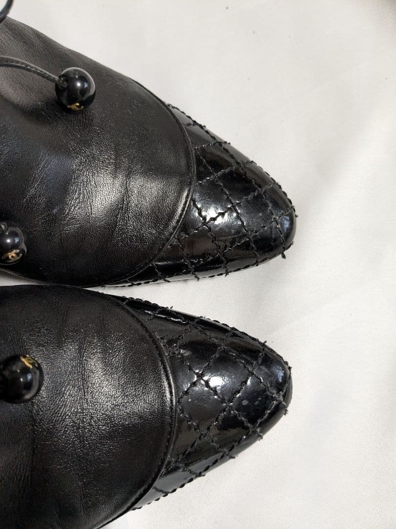 再)お値下げしました)CHANEL ブラックレザー ミュール