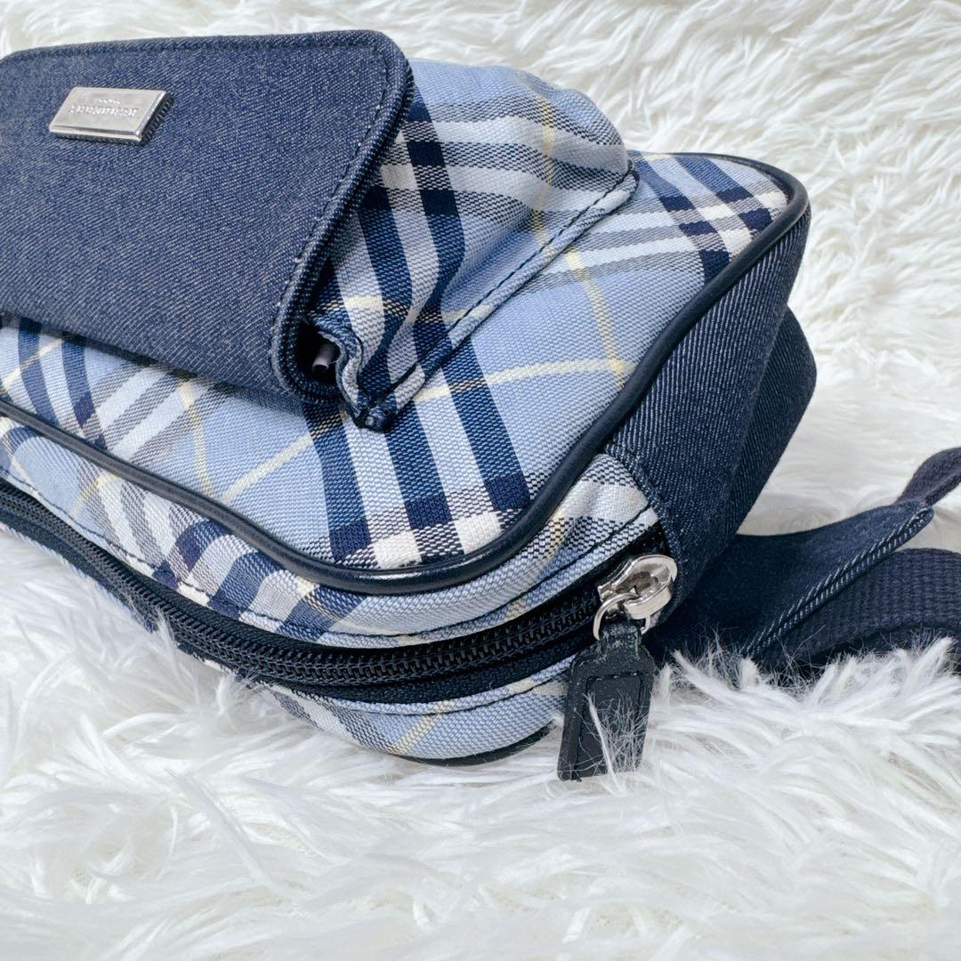 【美品】BURBERRY デニム調 ノバチェック ウエストバッグ ボディ 希少
