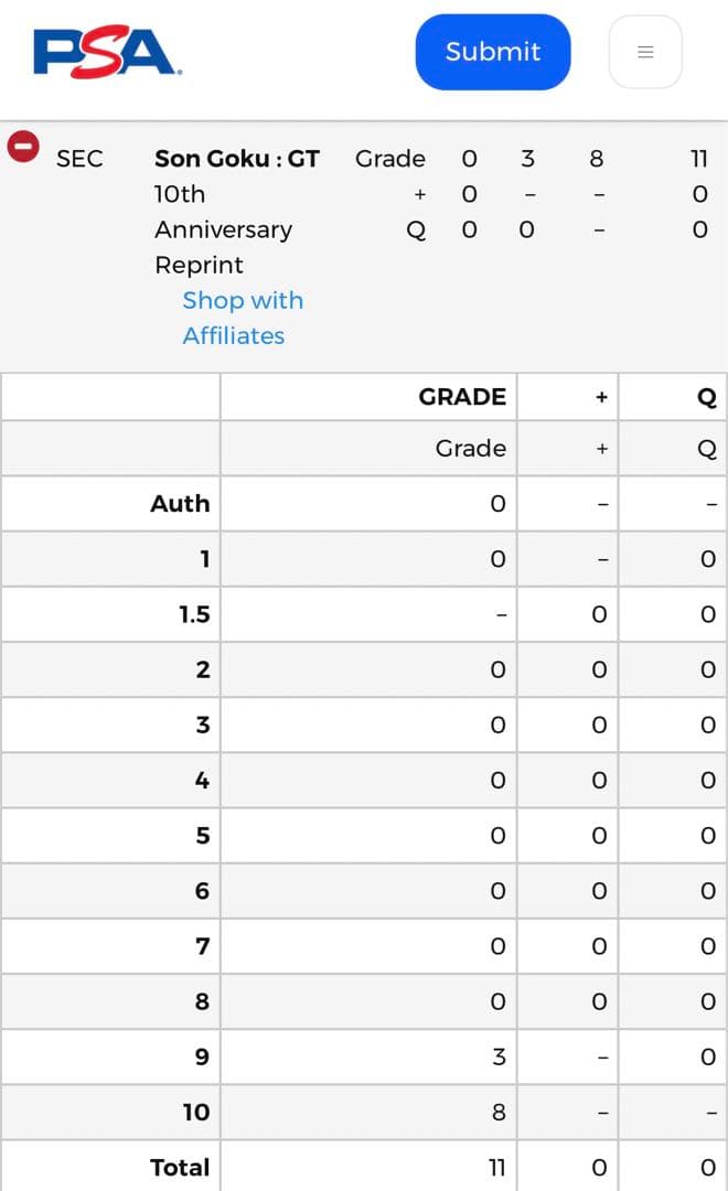 世界8枚 PSA10 ドラゴンボールヒーローズ 孫悟空GT シークレットトレカ