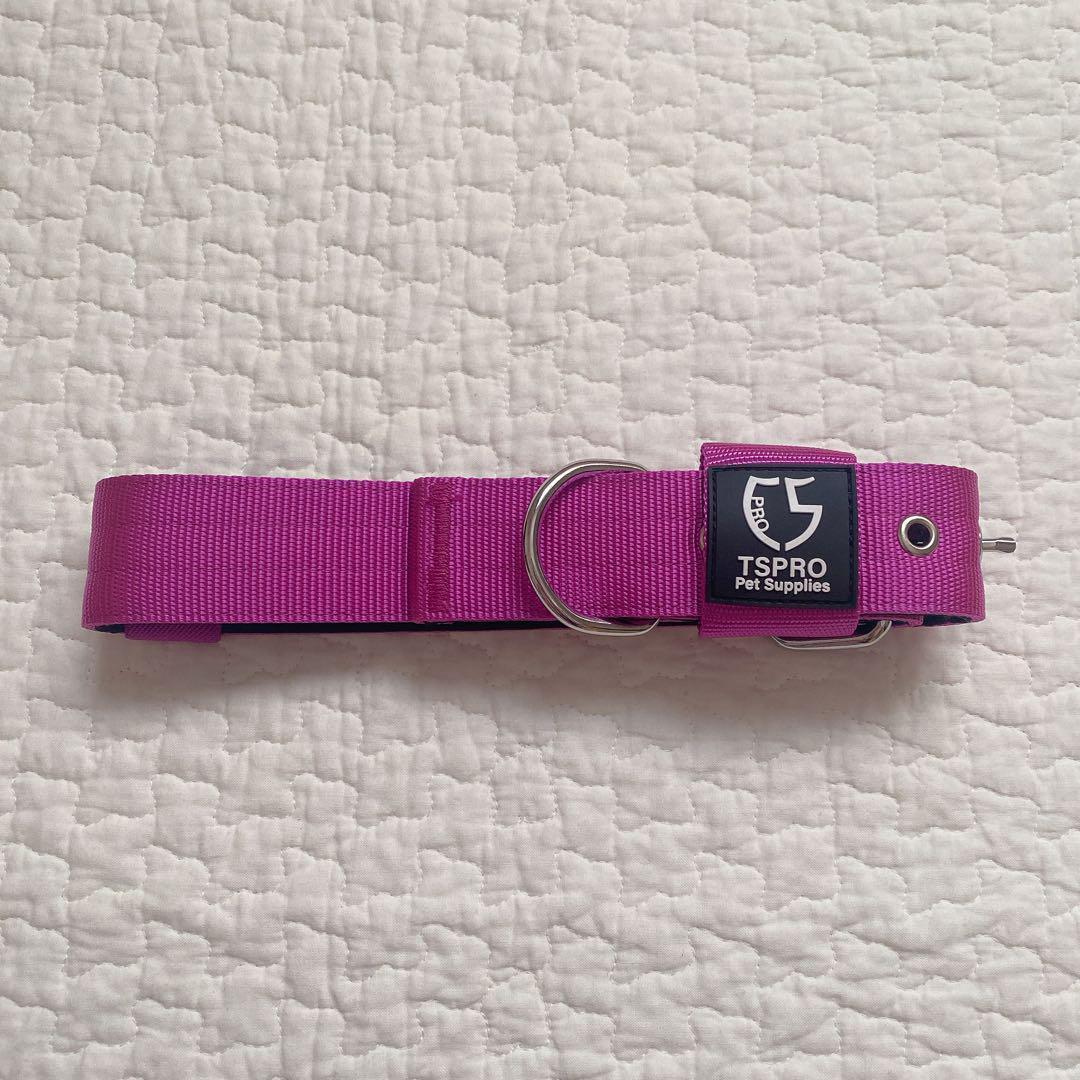 ❤️TSPRO タクティカルドッグカラー 犬用 軍用グレード 強力　パープル　L