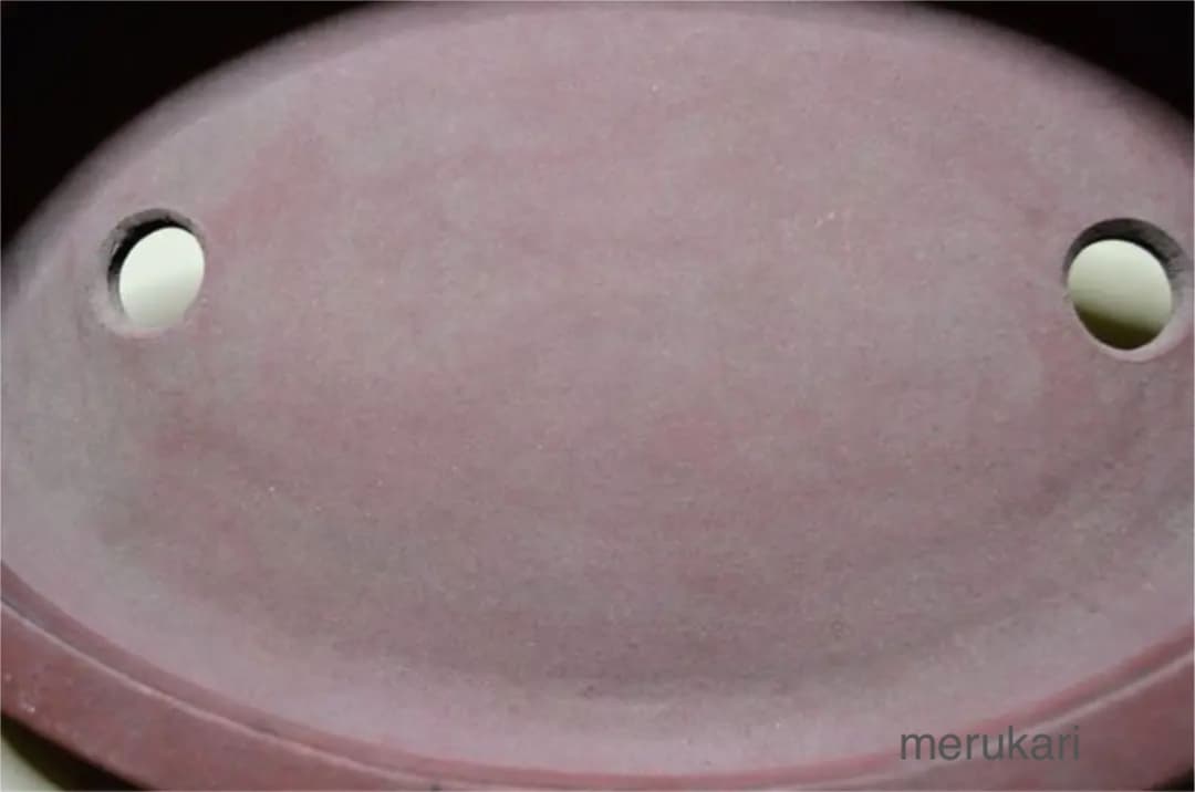 中国古盆器 紫砂 盆栽鉢 紫泥外縁楕円鉢 東寳公造 /蔵出し/唐物/古玩/骨董