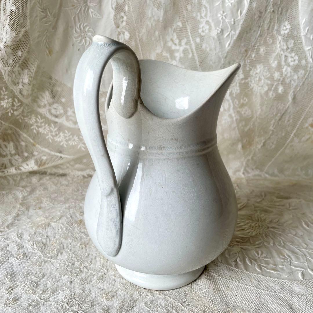 ショワジールロワ　白釉ピシェ　水差し　フラワーベース　フランスアンティーク