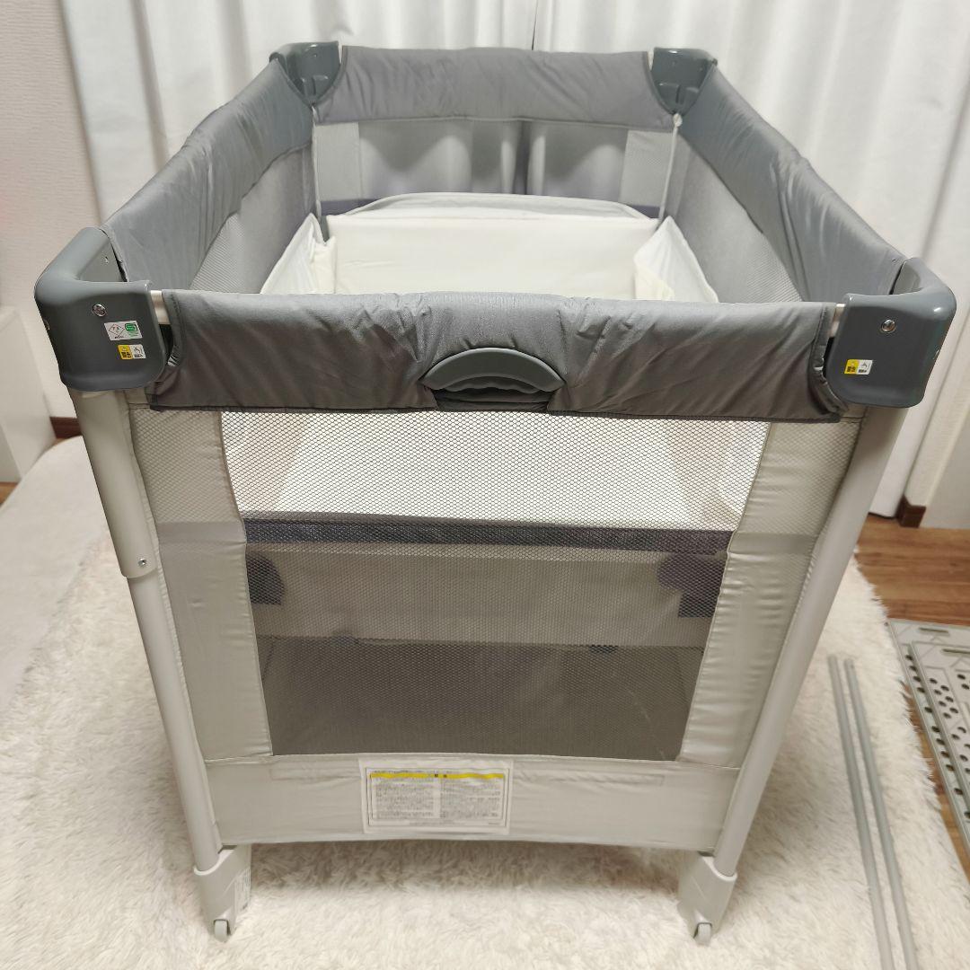 【美品】アップリカ ココネル エアー AB ベビー用ベッド グレー Aprica