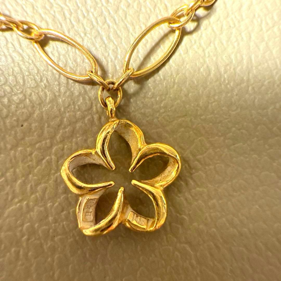 【14K】ハワイアンジュエリー　アンクレット　ハイビスカス【美品】