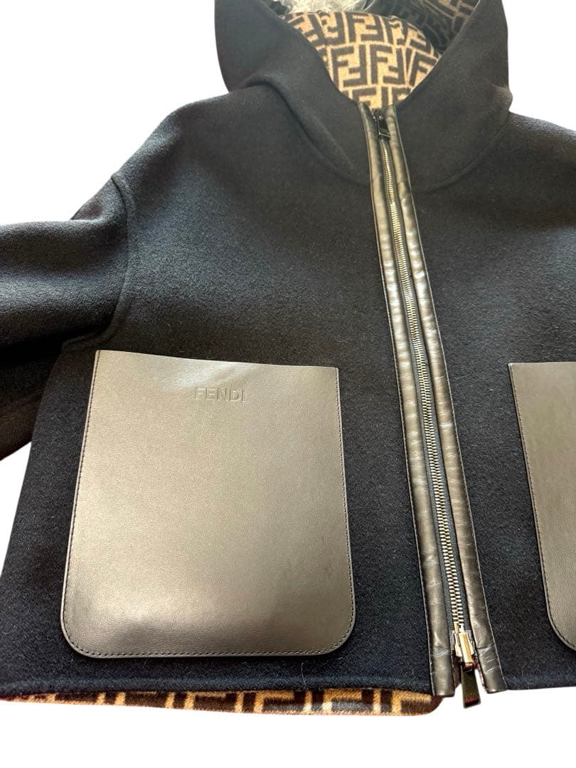 FENDI フェンディ　ブラックウールジャケット　リバーシブル 38 美品