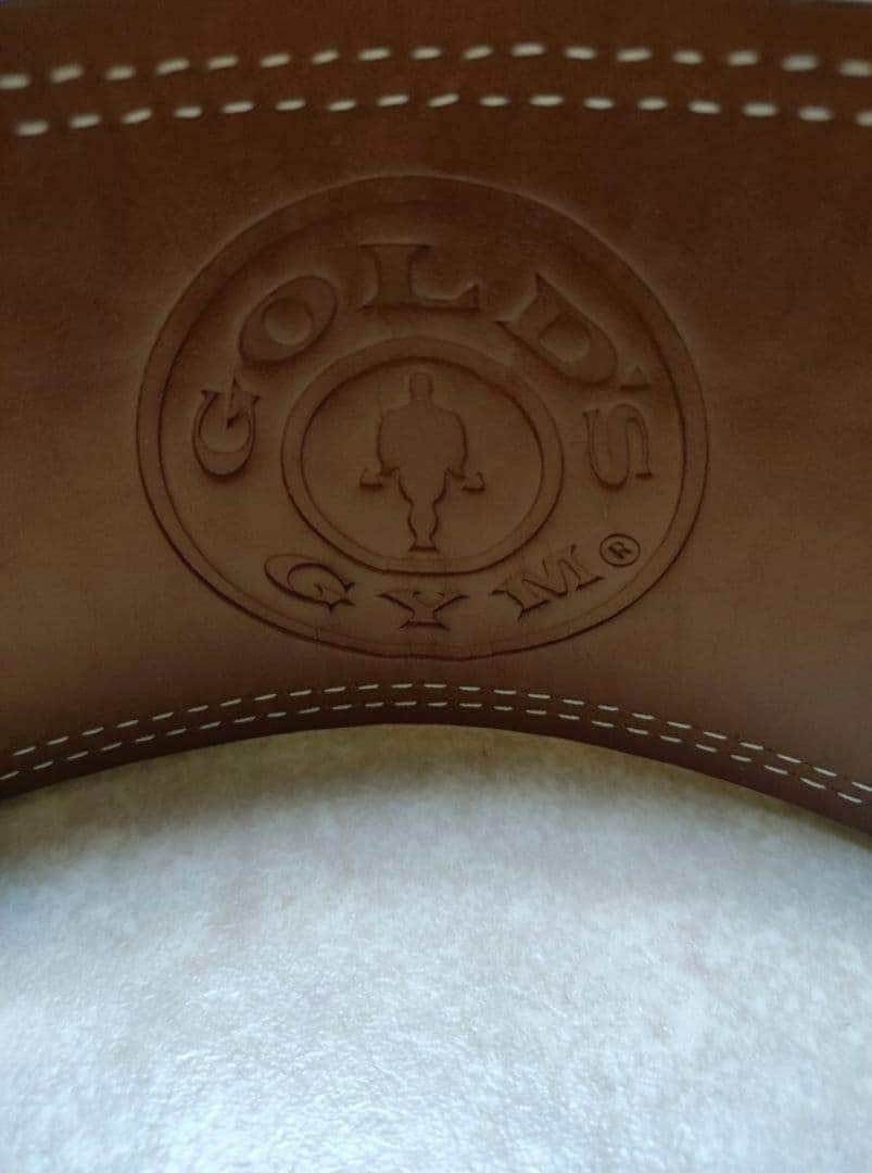 GOLD'S GYM ブラウンレザーパワーベルト
