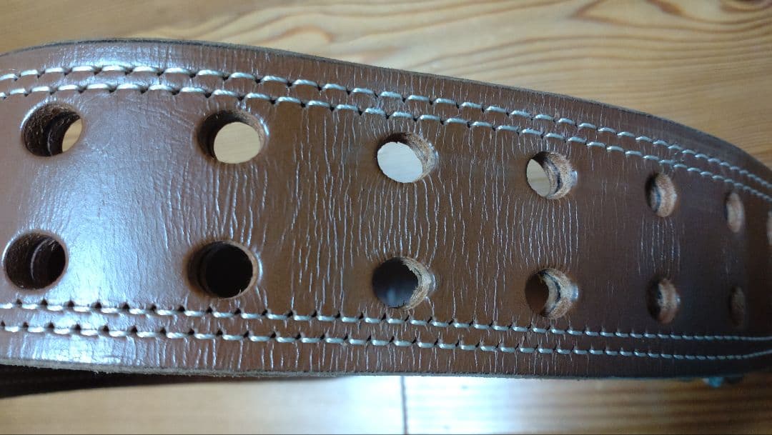 GOLD'S GYM ブラウンレザーパワーベルト