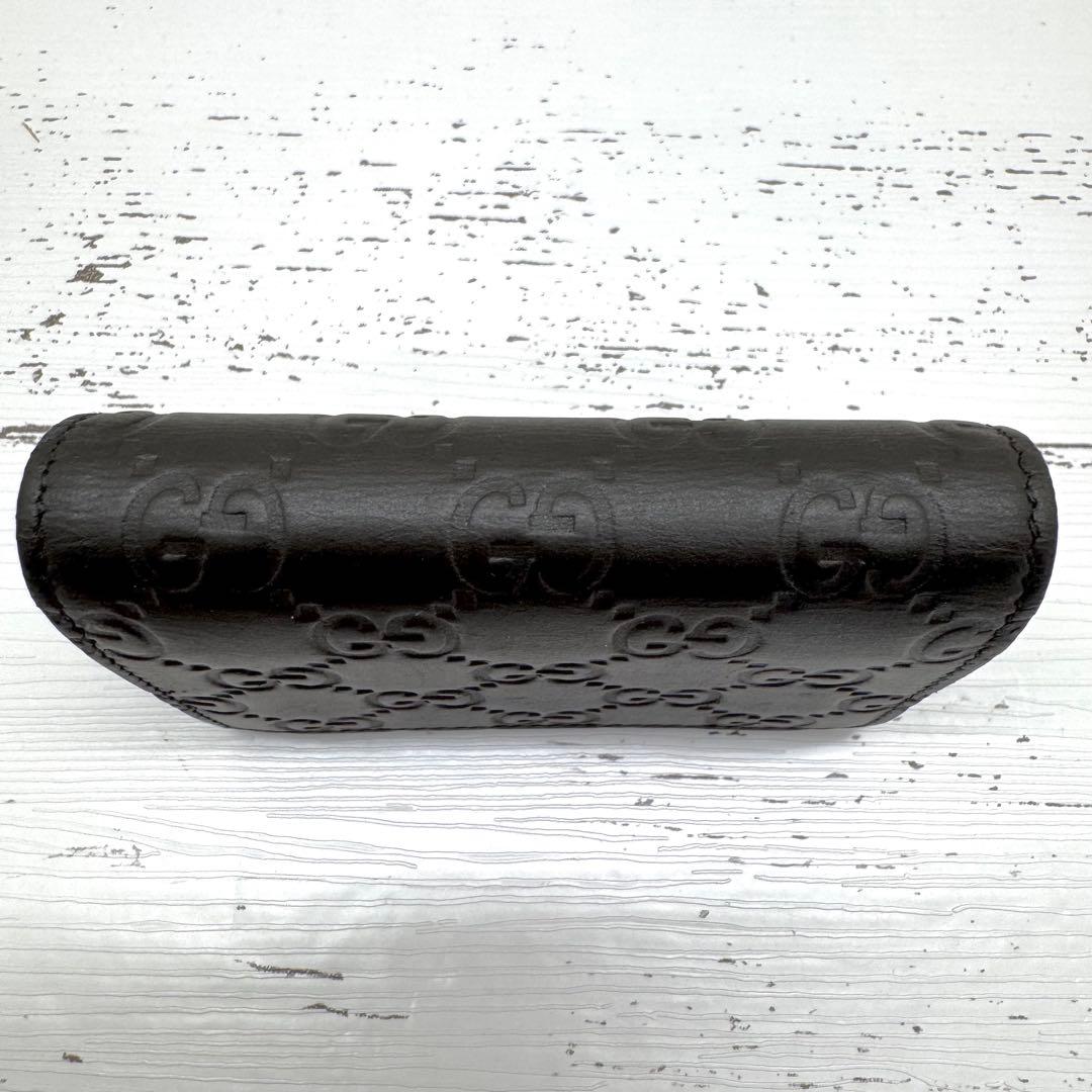 グッチ　名刺入れ　カードケース　GG　シマ　レザー ブラウン