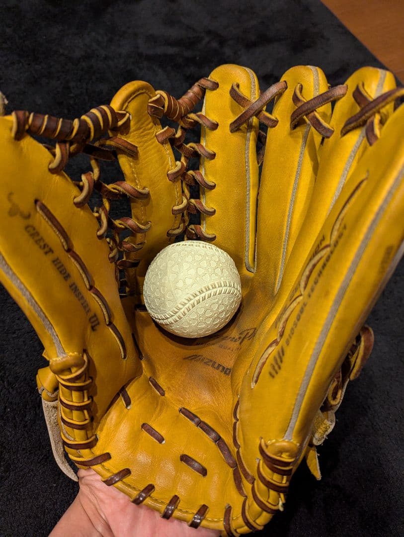 ミズノプロ 軟式外野手用グローブ（ボール、グラブ袋付き）