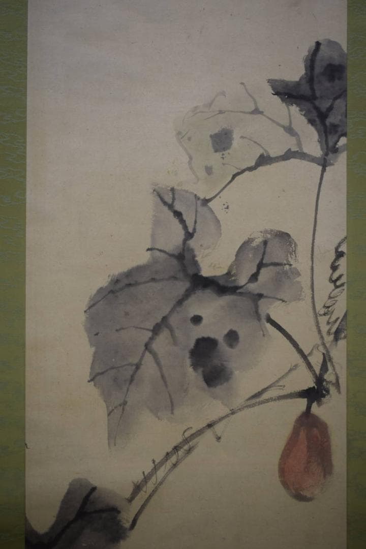 複製/藤井松山/明比に小禽図/工芸/布袋屋掛軸HG-968