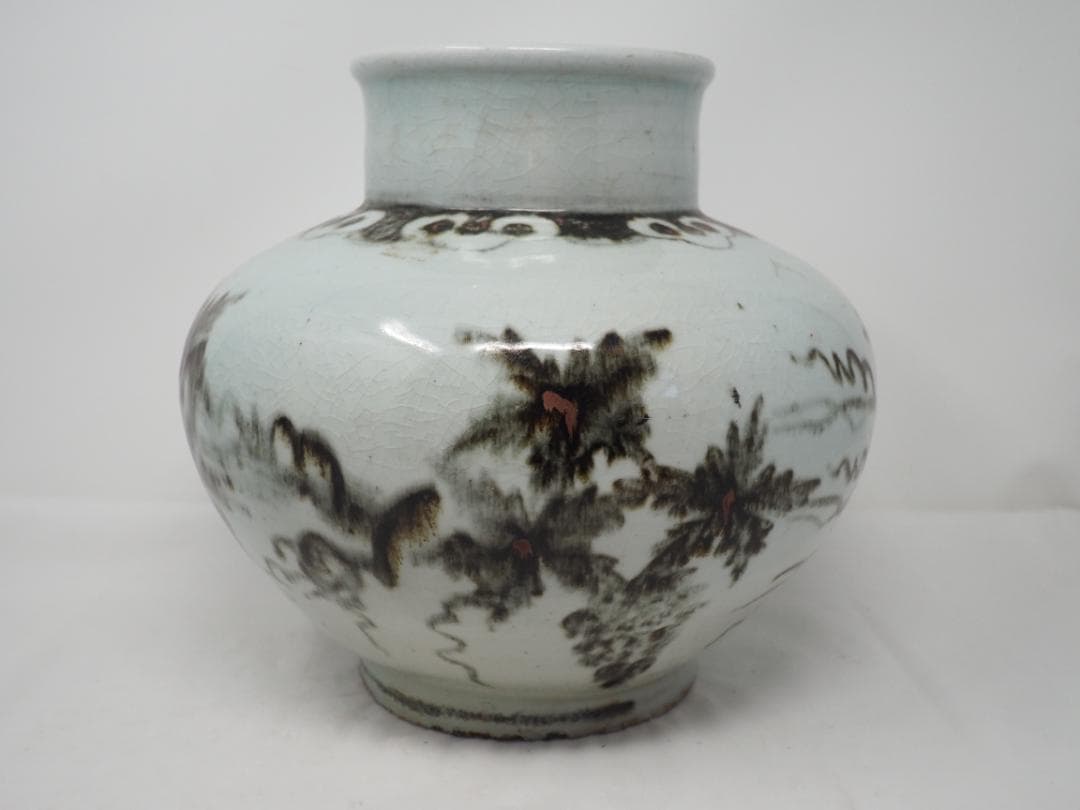 鉄絵　壷　花瓶　-SO