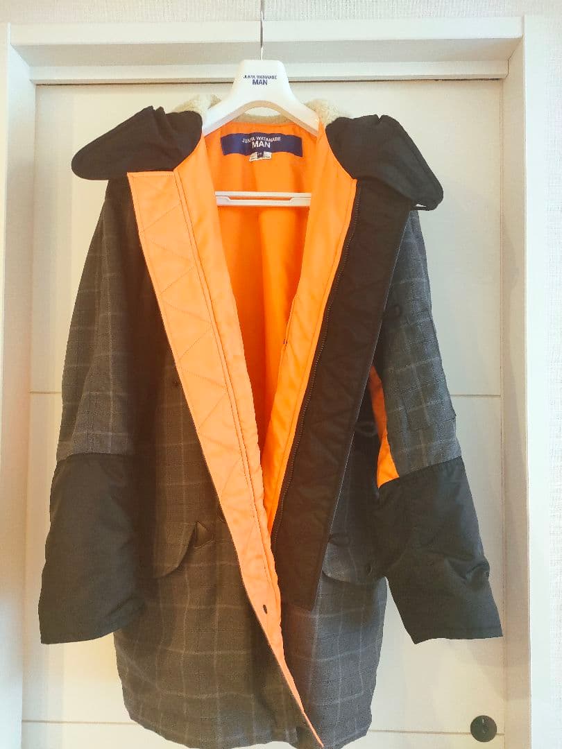 ジュンヤワタナベマン　ウールチェックミリタリーコート2022AW