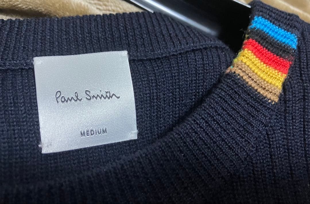 Paul Smith マルチカラーリブ クルーネックニットセーター Mサイズ