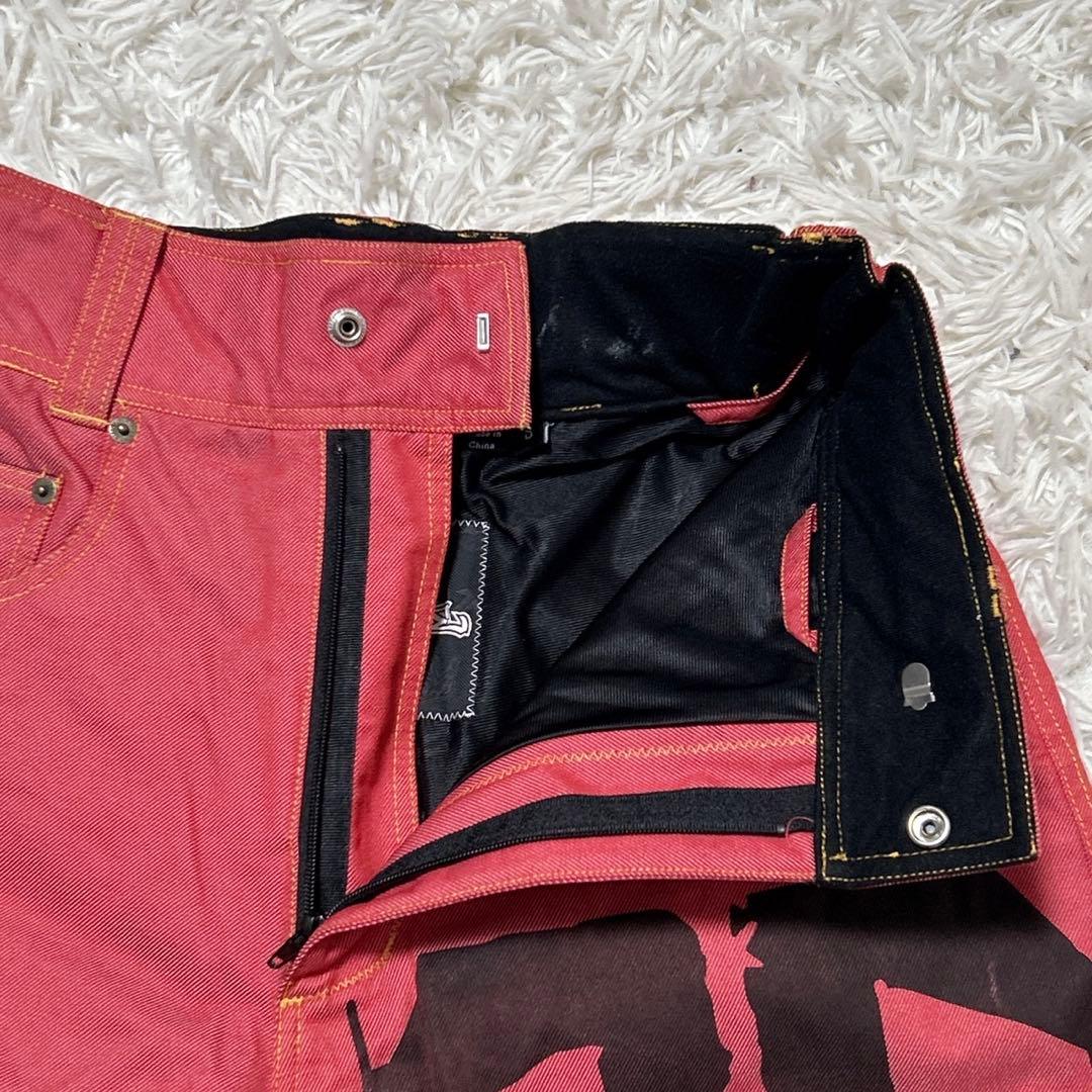 【2479】✨希少✨ TECHNINE テックナイン スノーボードパンツ　赤系