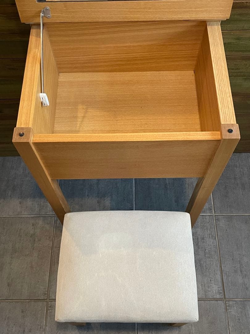 eputy■MUJI無印良品 天然木タモ材 ドレッサー＆スツール/チェア