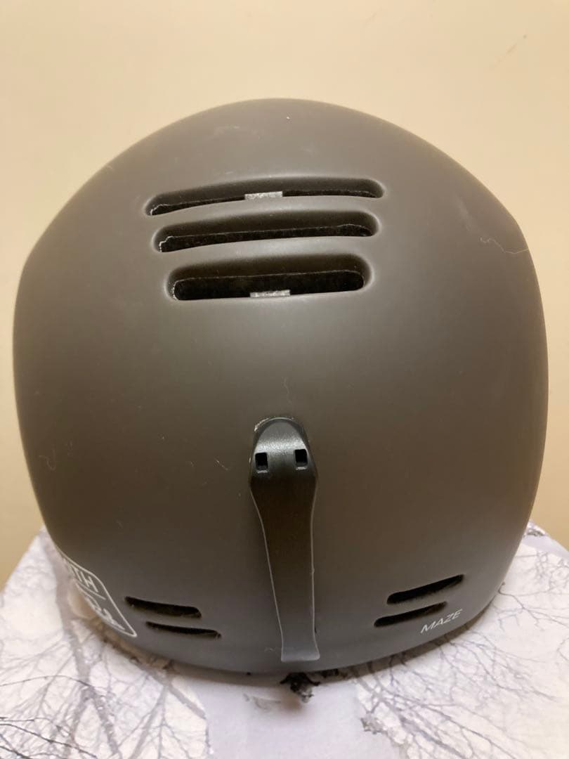 SMITH MAZEマットグレー ×チェックヘルメットMサイズ55-59センチ