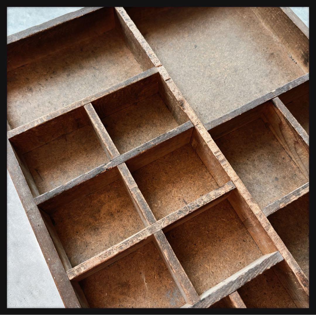 オールドヴィンテージ　 木製プリンタートレイ 飾り棚