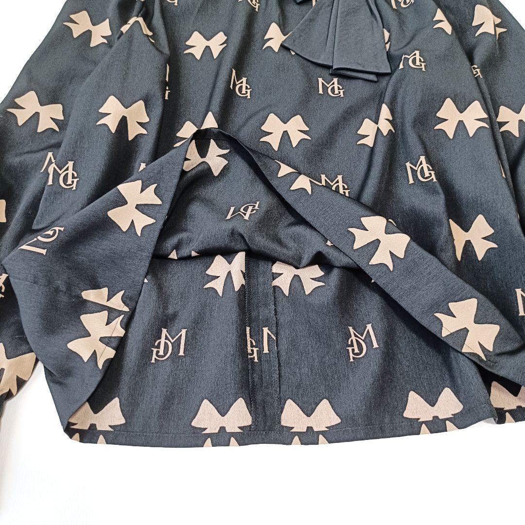 【エムズグレイシー/M’S GRACY】長袖ブラウス　リボン　ロゴ　近年モデル