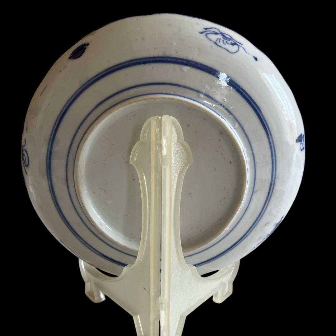 伊万里 中皿 アンティーク 明治前期 熊本城入場図 染付け 皿 骨董品