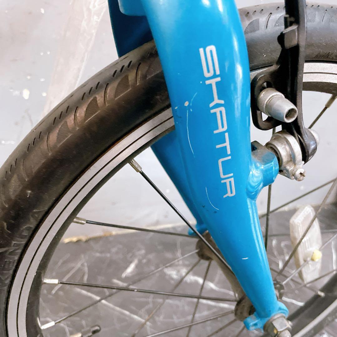 【921】ロードバイク風 子供車 Number ブルー 補助輪付き