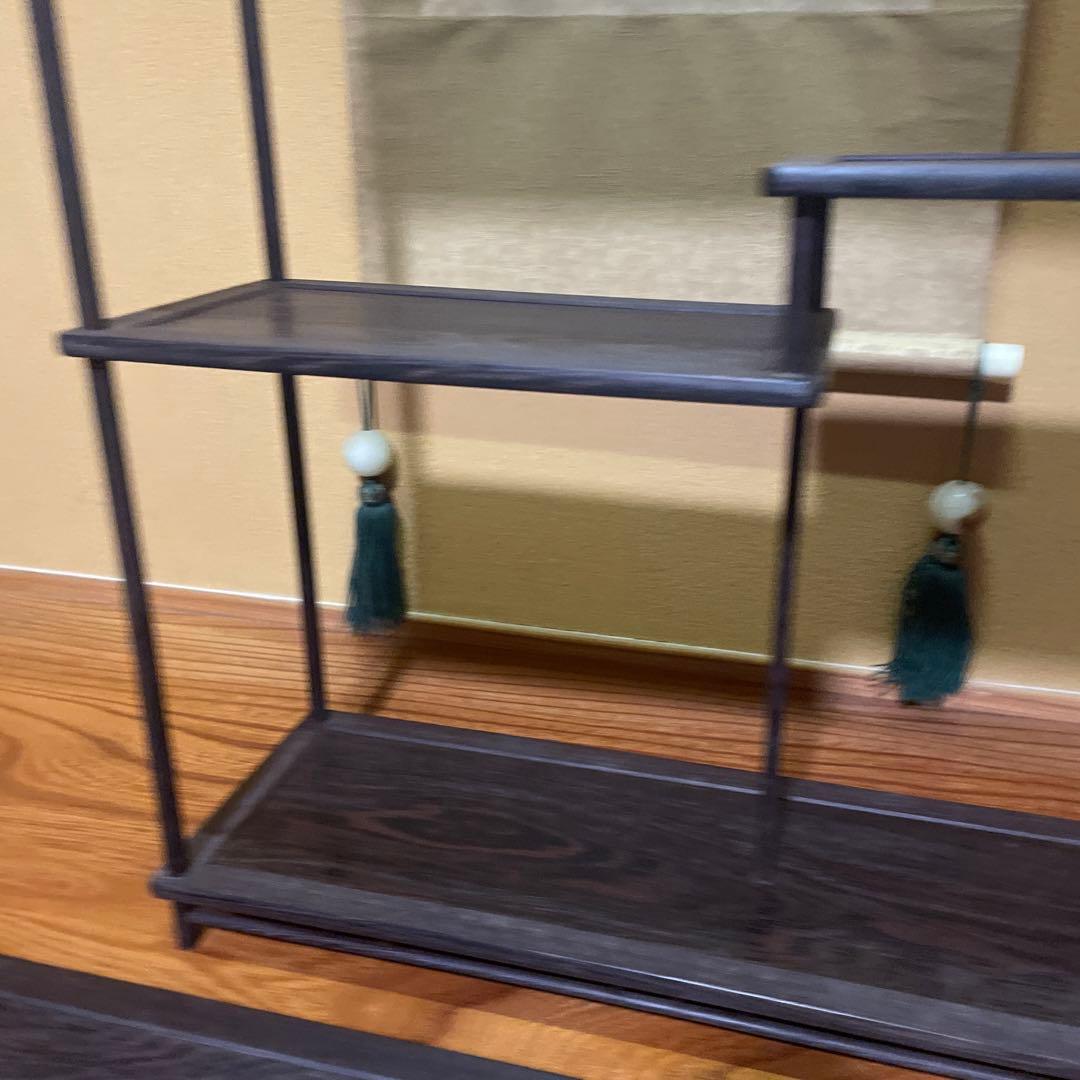 唐木 黒檀 小品盆栽飾り棚 箱卓 床の間置き台 ビンテージ品 昭和レトロ