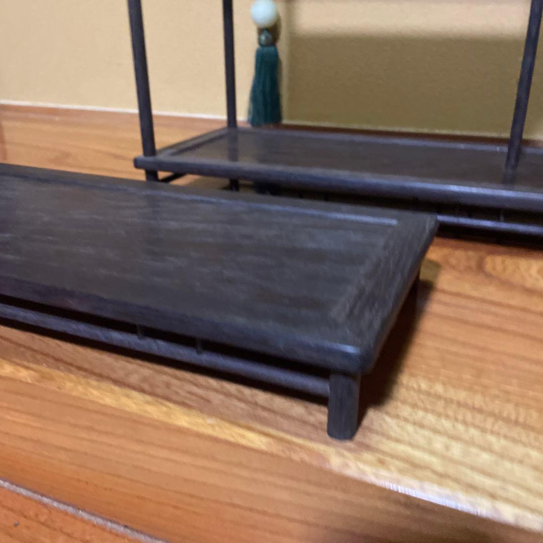 唐木 黒檀 小品盆栽飾り棚 箱卓 床の間置き台 ビンテージ品 昭和レトロ
