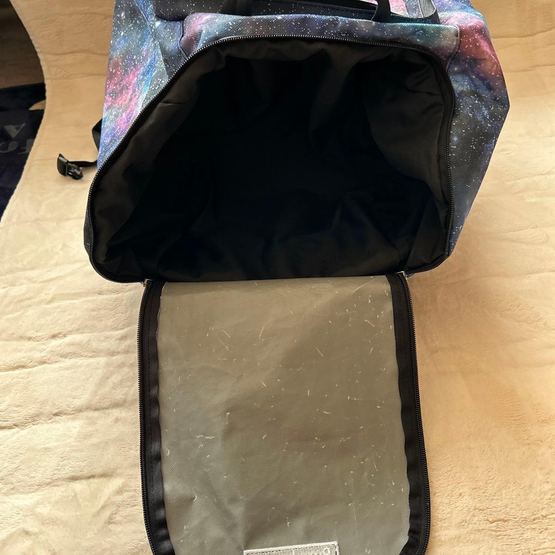 Purplecow 宇宙柄 スキー靴、スノボー靴リュック大容量