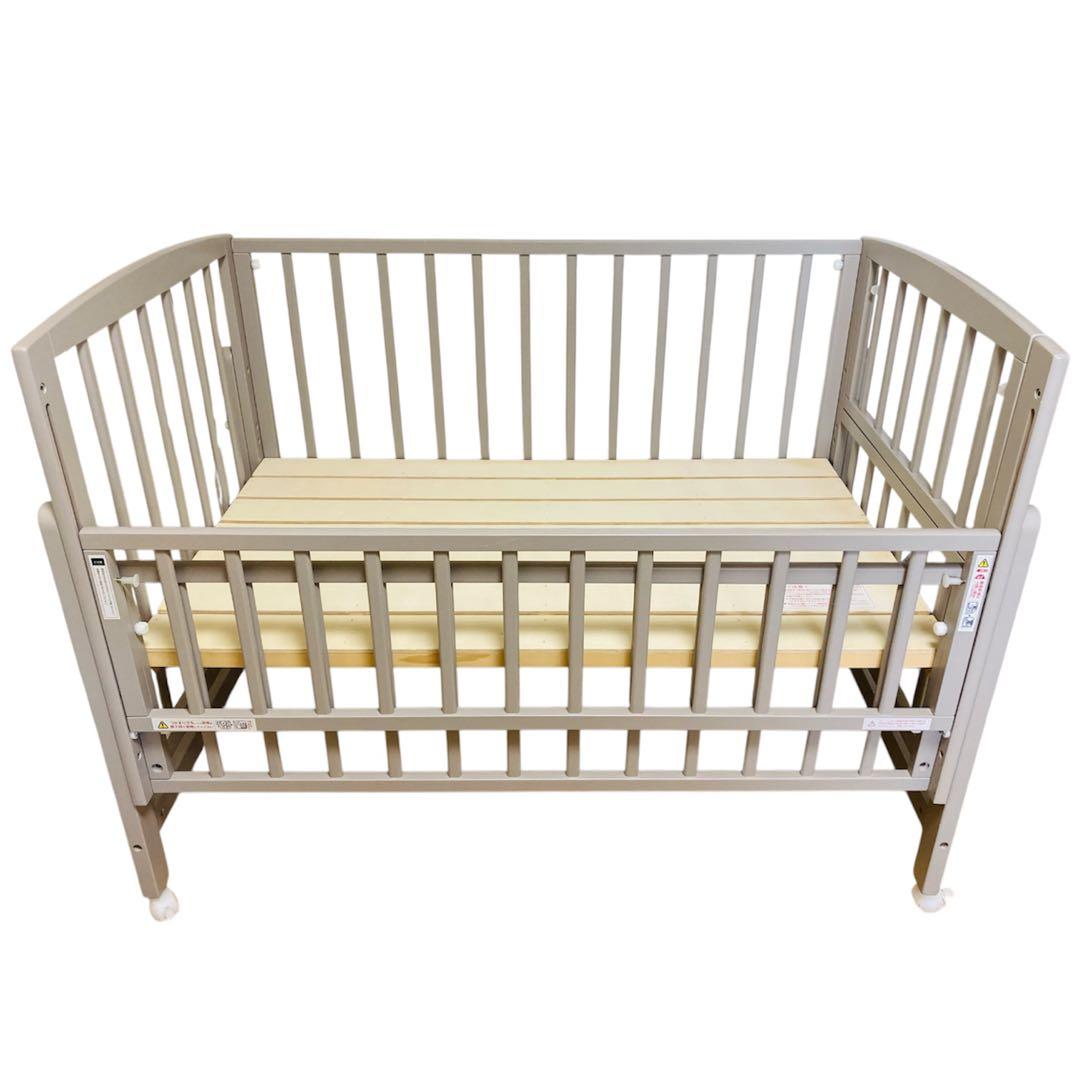 なるみ 大和屋　ノモック　Wオープンハイタイプ　ベビーベッド　グレー