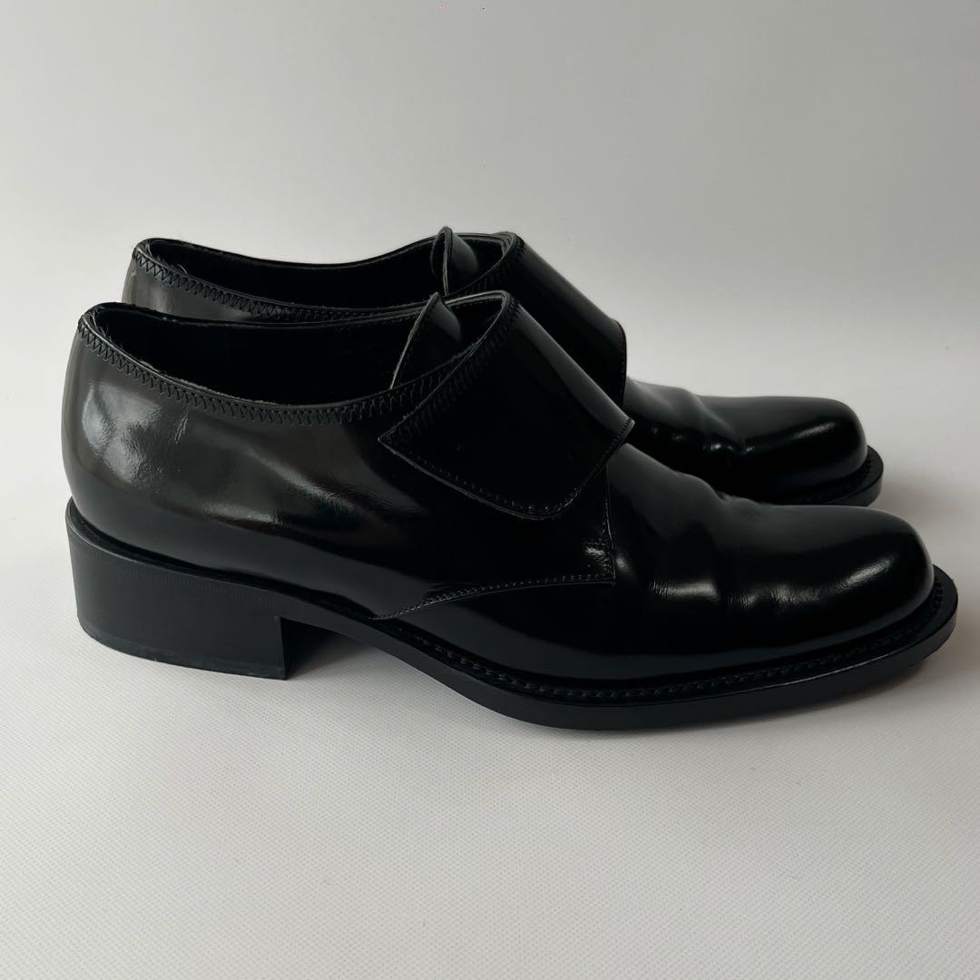 PRADA プラダ テープ ガラスレザー シューズ ストラップレザーシューズ