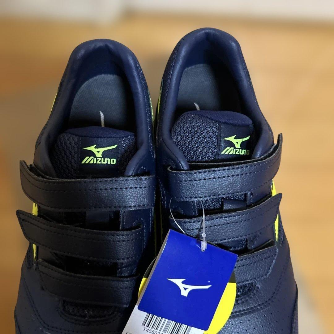 Mizuno 安全靴 ネイビー/イエロー ベルトタイプ