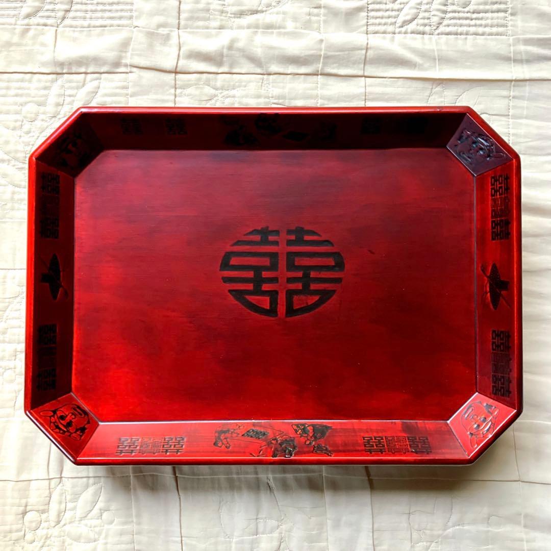 韓国伝統工芸品　八角漆器　トレイ3段　未使用