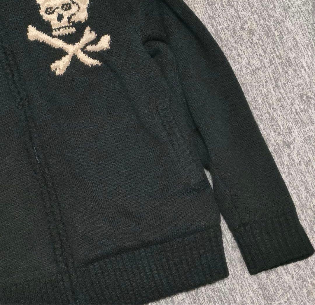 Schott ショット SKULL DS KNIT スカル刺繍 裏起毛