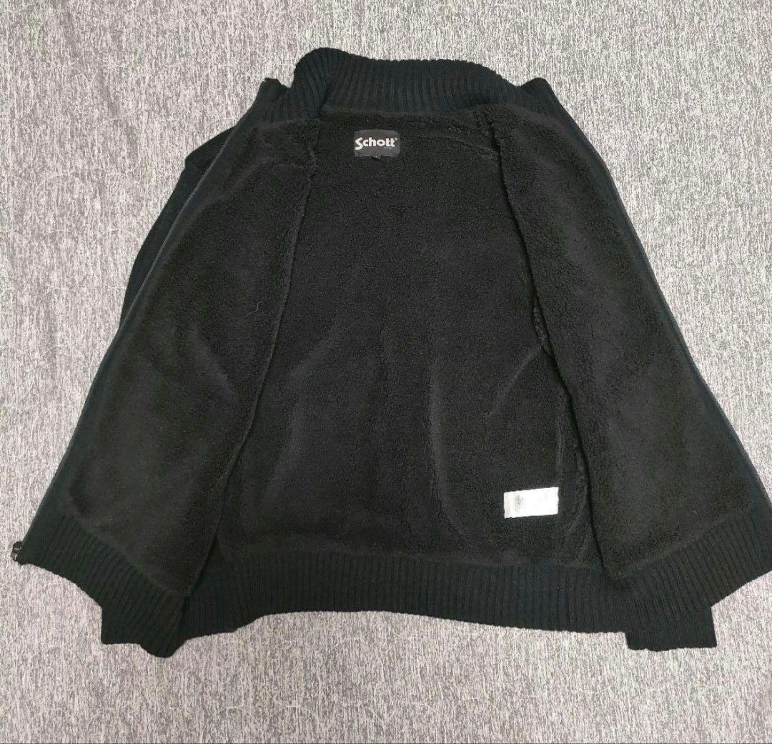 Schott ショット SKULL DS KNIT スカル刺繍 裏起毛