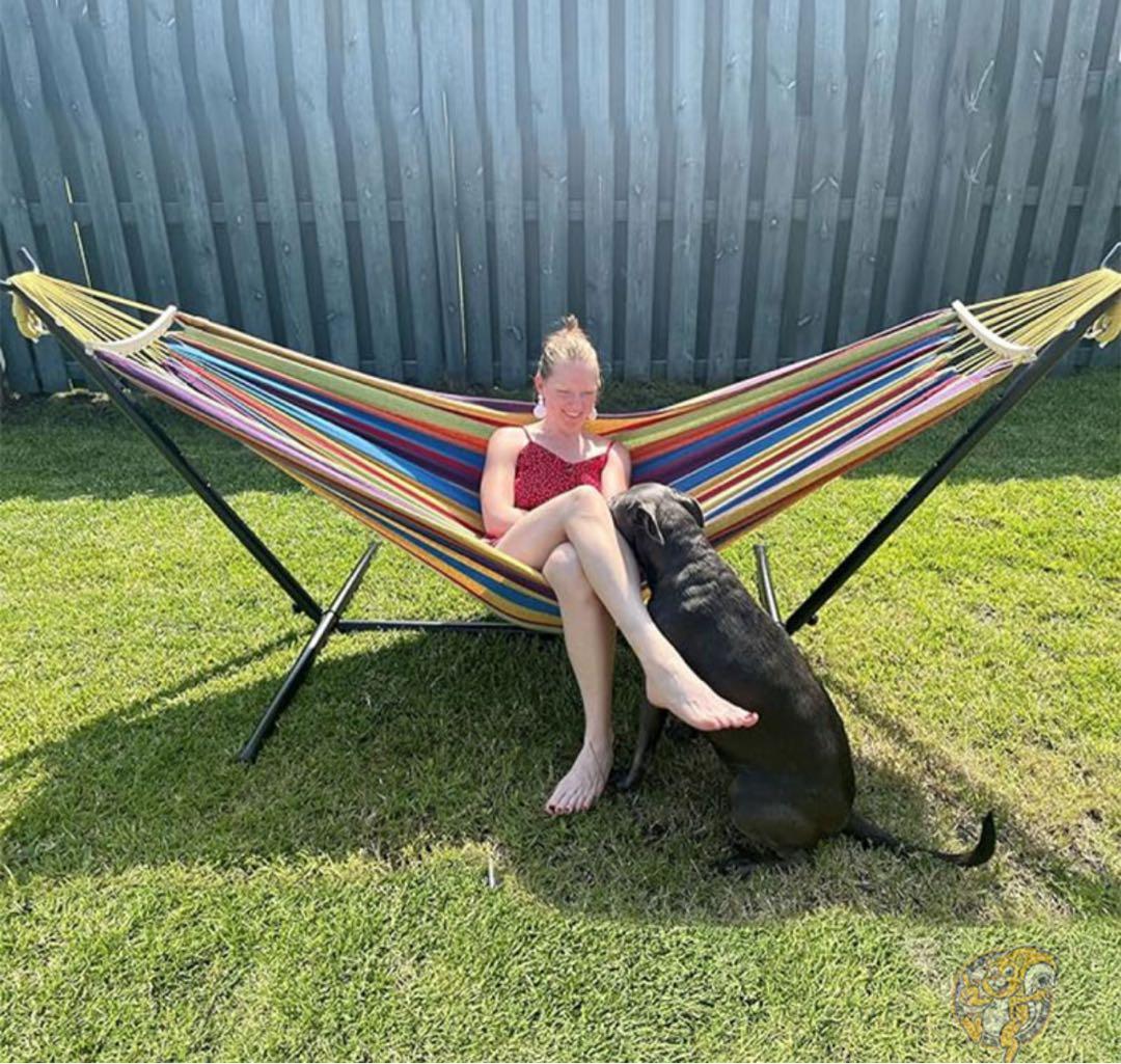 カラフルハンモック スチールスタンド付き