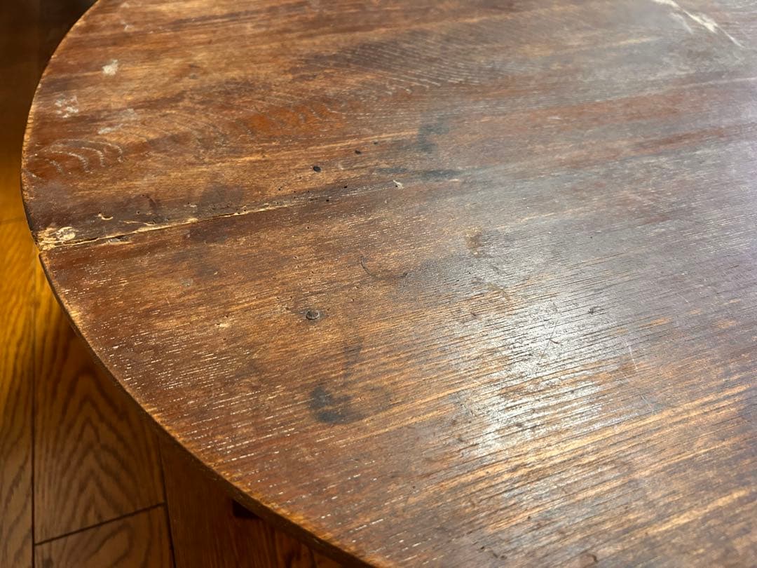 ちゃぶ台➕大丸お盆　 木製　古民家　古道具　レトロ　アンティーク