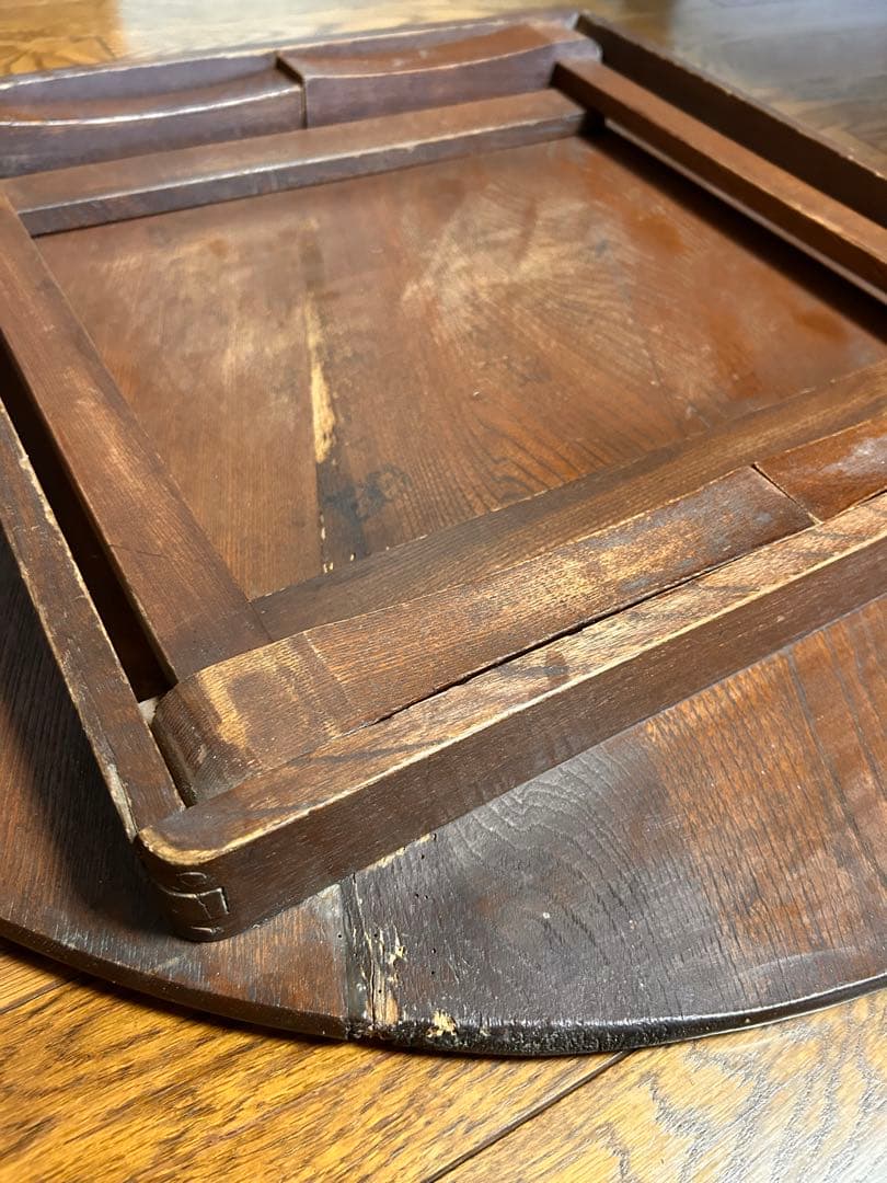 ちゃぶ台➕大丸お盆　 木製　古民家　古道具　レトロ　アンティーク