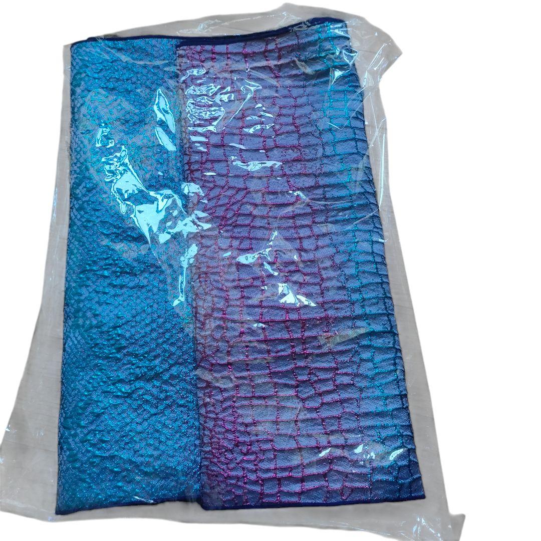 大人兵児帯へこおびクロコダイルわに鱗柄石畳柄グラデーション赤紫青偏光マスクメロン